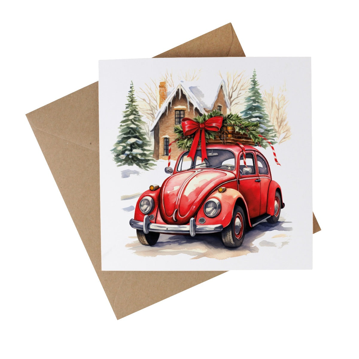 Easy Eco Festive Red Car Recycled Paper Christmas Cards Pack All Green easy-eco-festive-red-car-recycled-paper-christmas-cards-pack-all-green