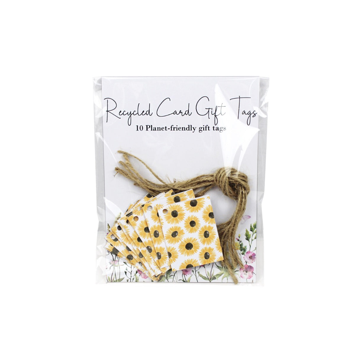 Easy Eco Sunflowers Recycled Card Folded Eco-Friendly Gift Tags Pack ...