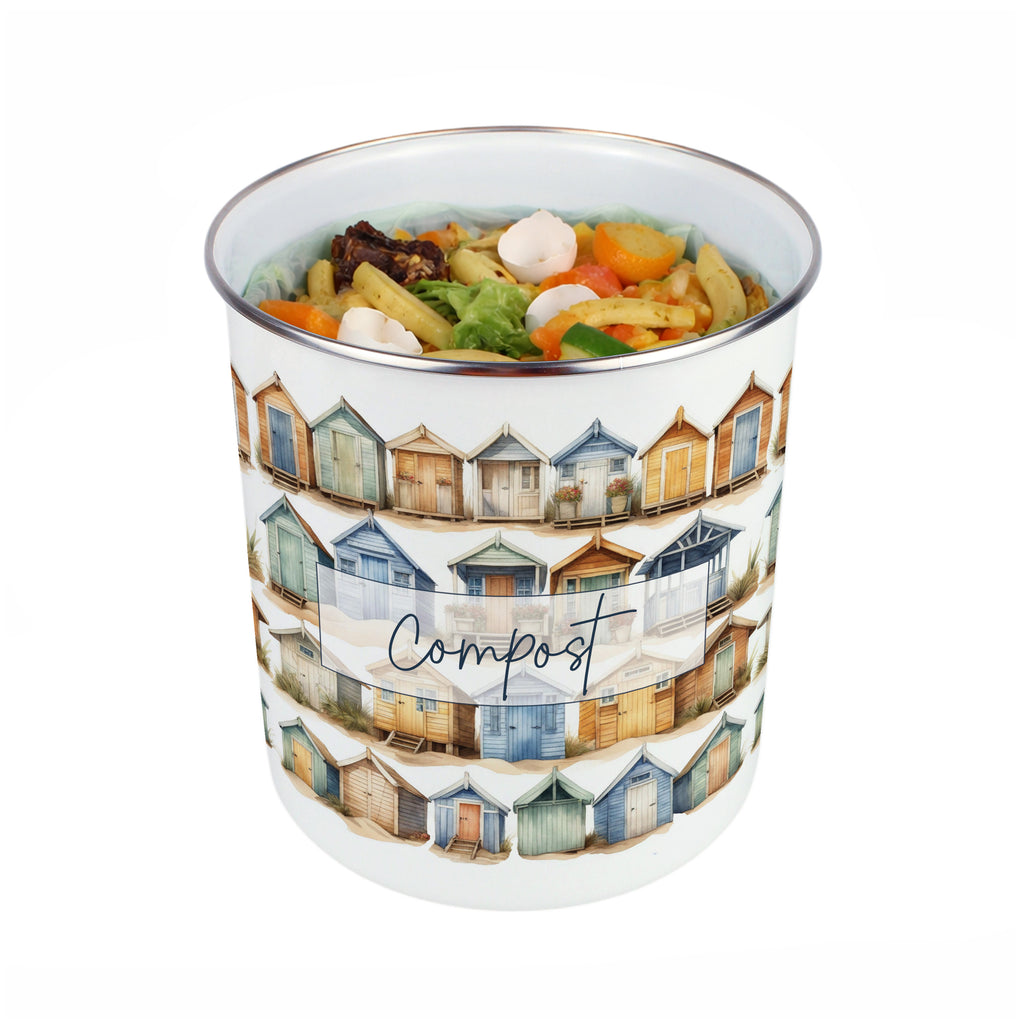 Purely Home Toller Kitchen Compost Caddy 2L - Beach Huts – All-Green