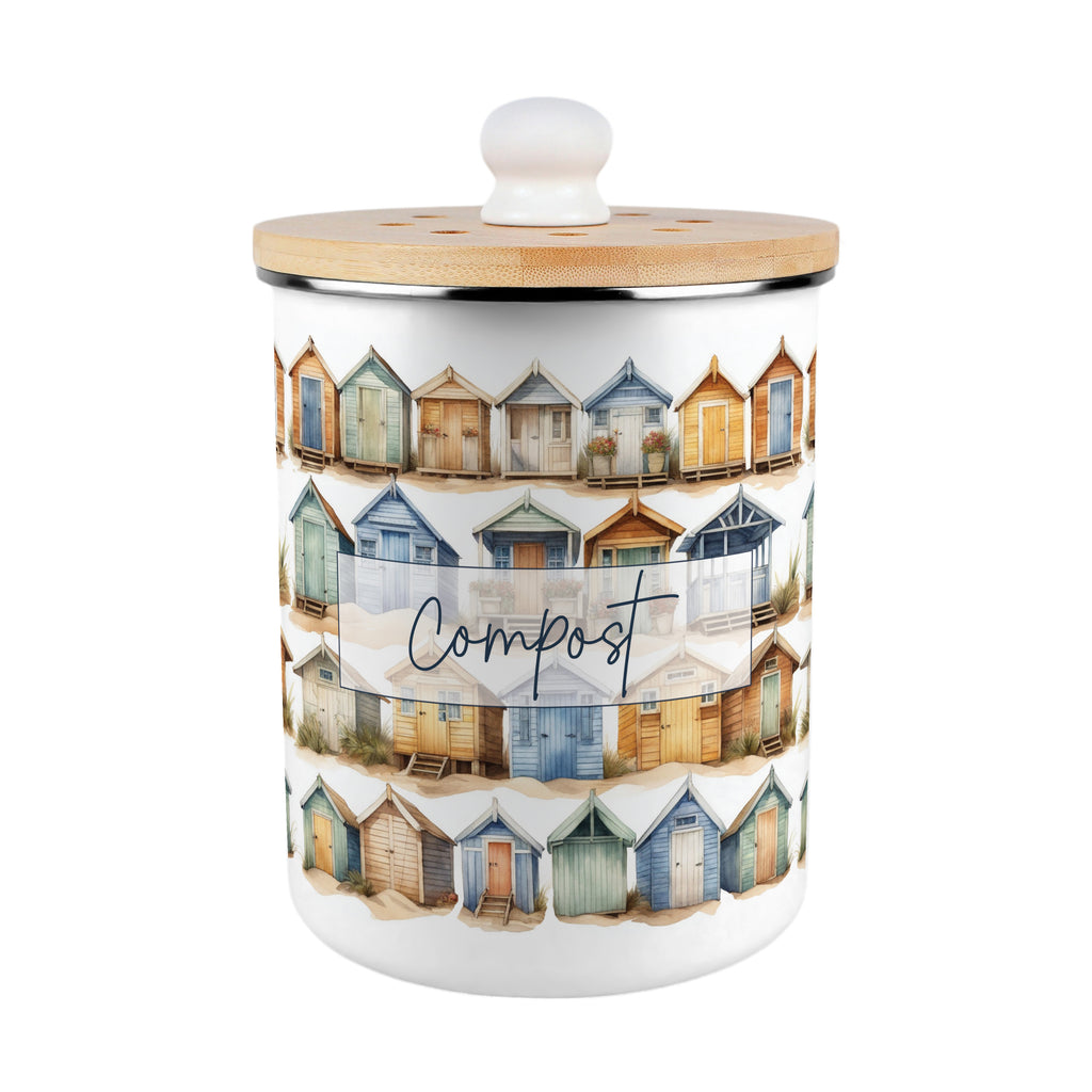 Purely Home Toller Kitchen Compost Caddy 2L - Beach Huts – All-Green