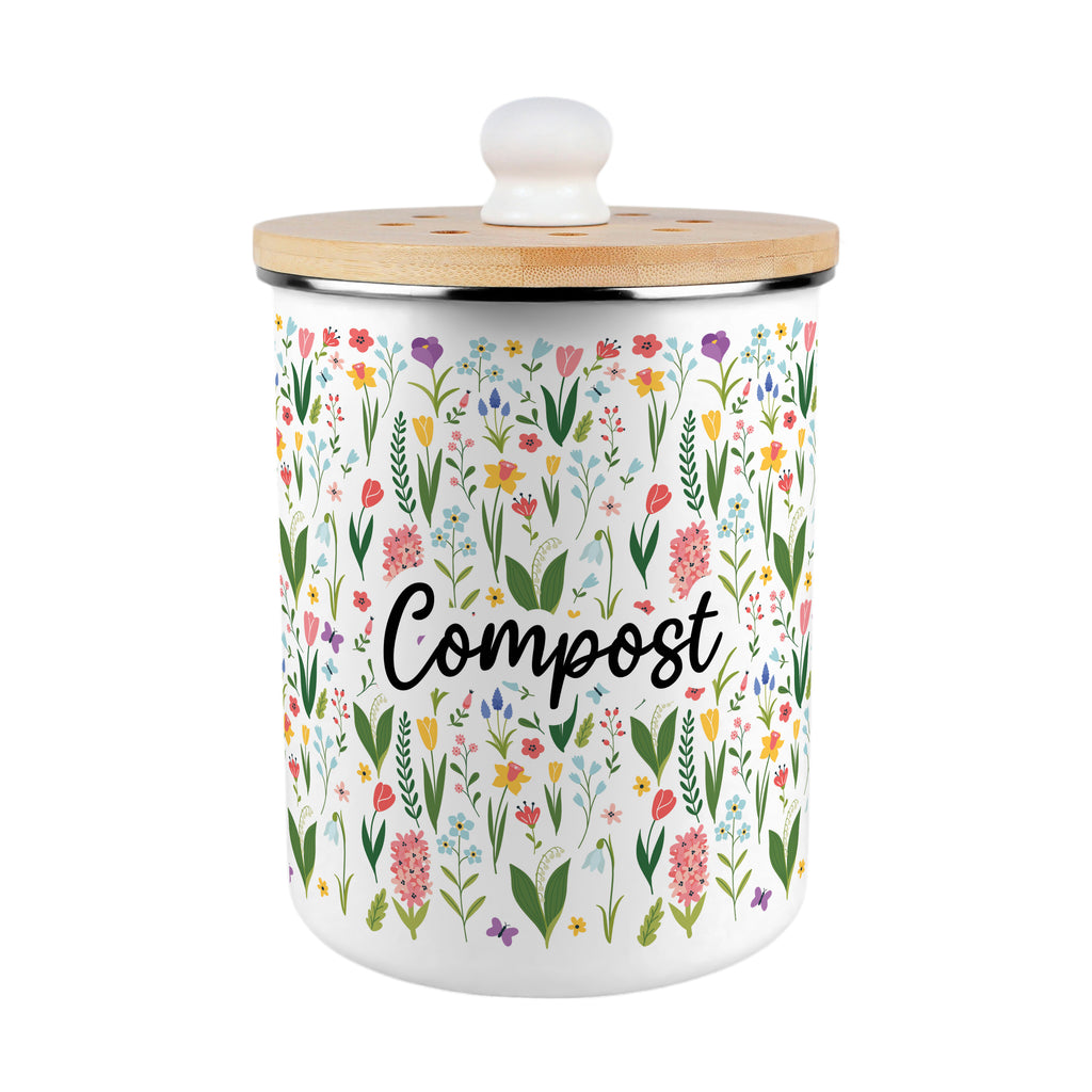 Purely Home Toller Kitchen Compost Caddy 2L - Spring Flowers – All-Green