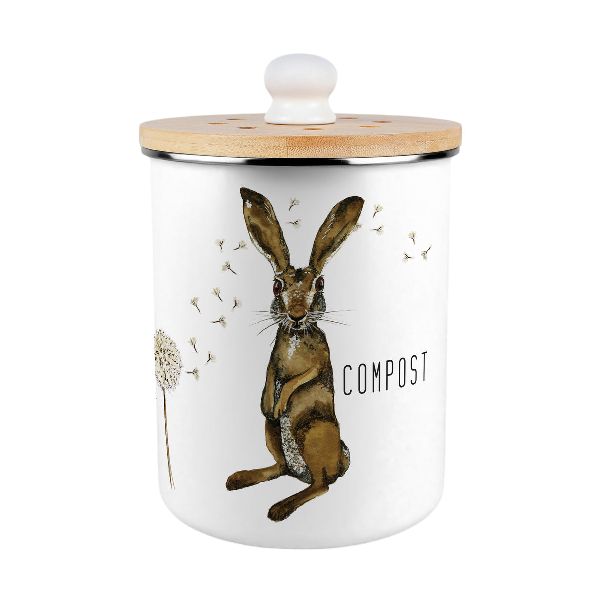 Purely Home Toller Kitchen Compost Caddy 2L - Hare & Dandelions – All-Green