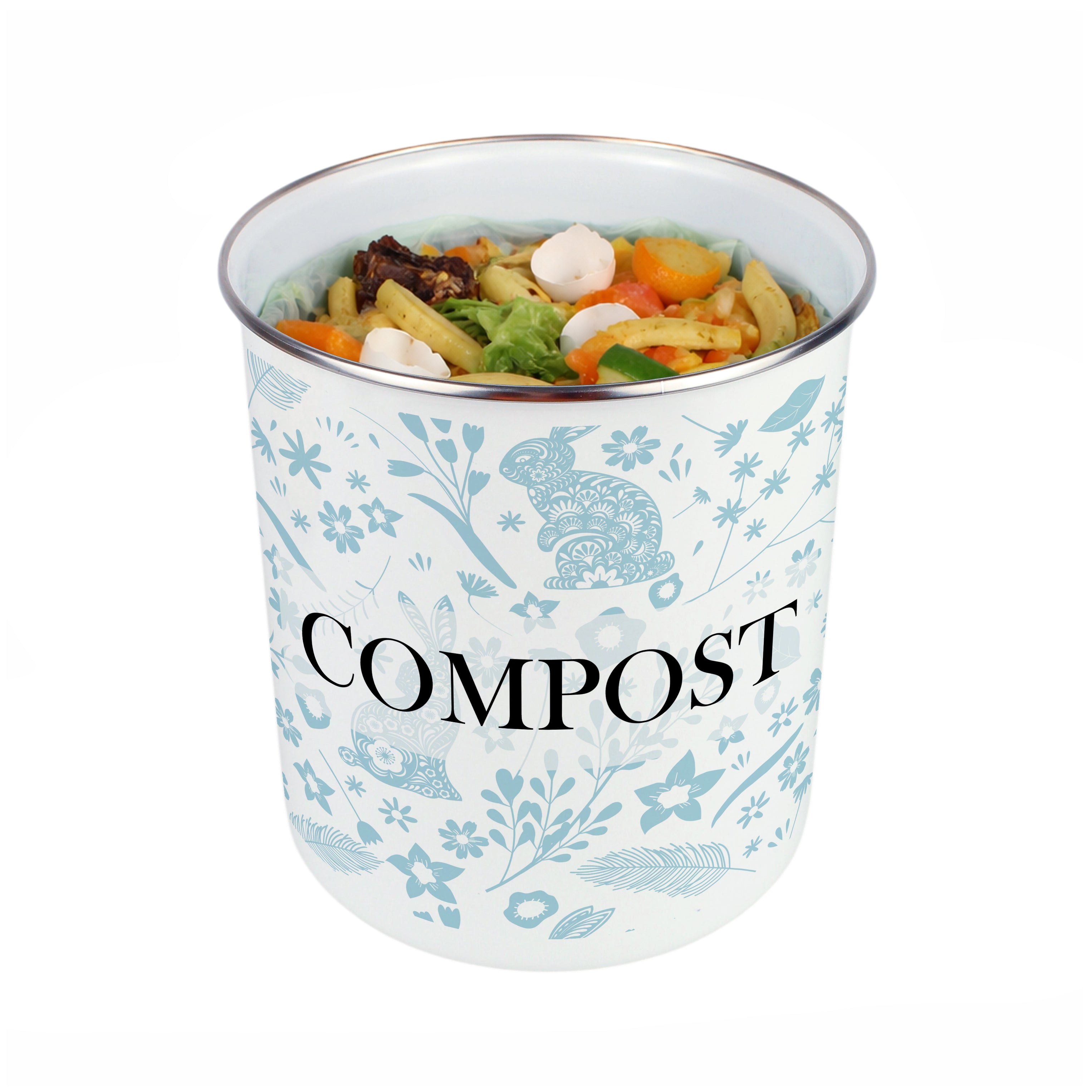 Purely Home Toller Compost Caddy 2L - Blue Wild Rabbits – All-Green