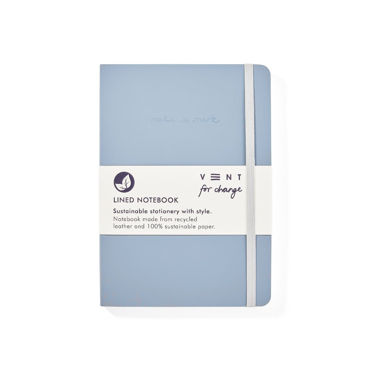 Make a Mark A5 Notebook, Recycled Leather in Dusty Blue – All-Green