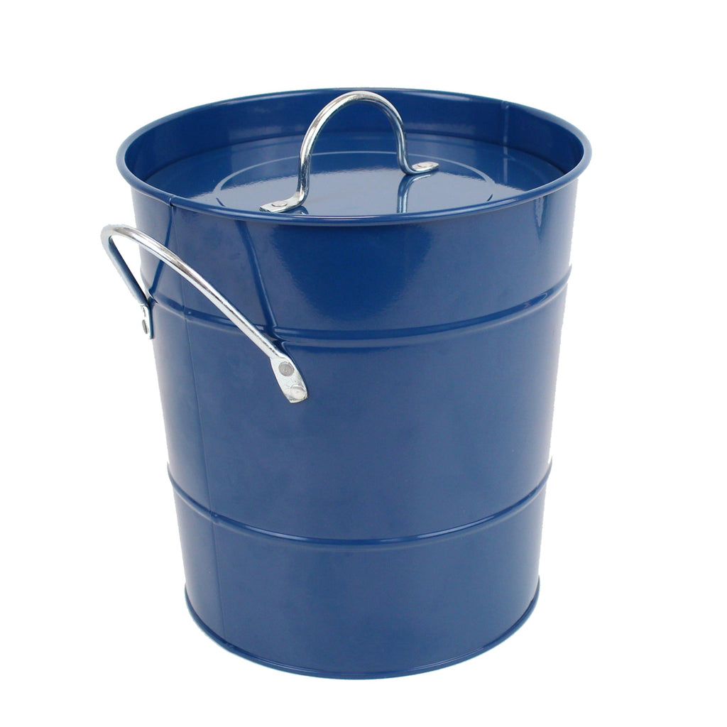 Caddy Company Metal Compost Pail - Food Waste Bin in Dark Blue - Back