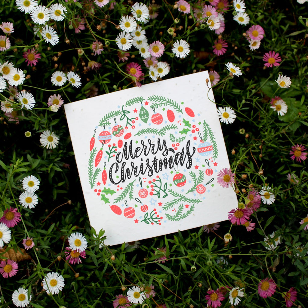 plantable christmas card. Merry Christmas. blank inside card.