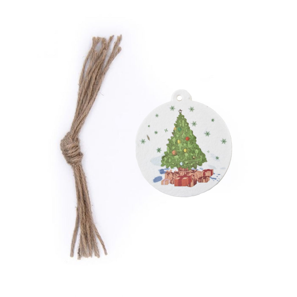 Pack of tags for gifts and twine