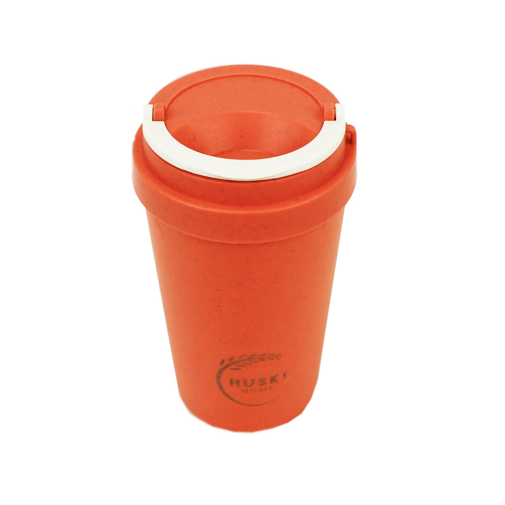Sturdy bright orange with removable lid