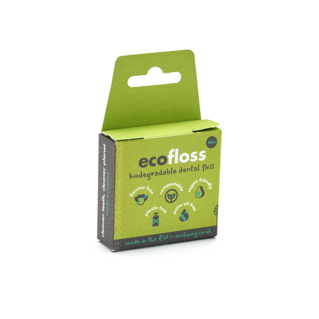Box of biodegradable dental floss