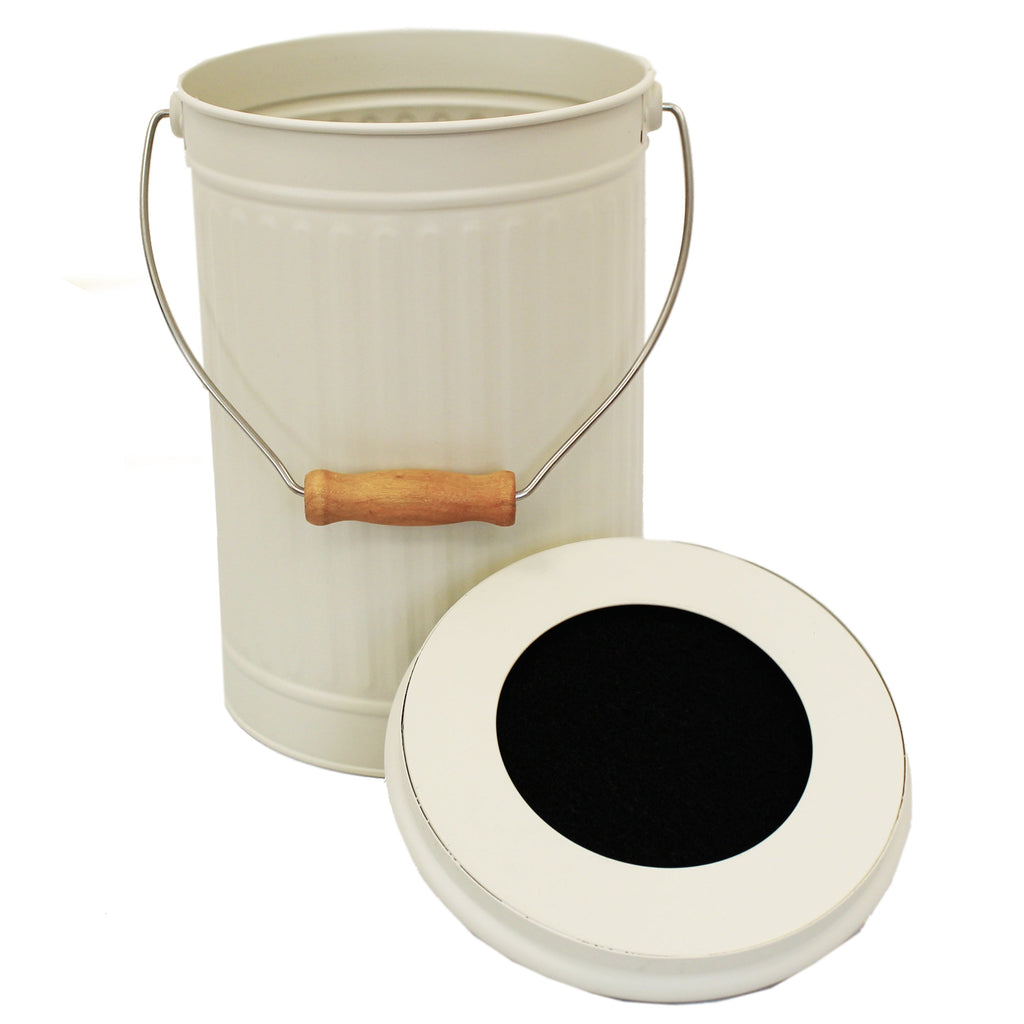 Cream food waste with plastic inner bucket 