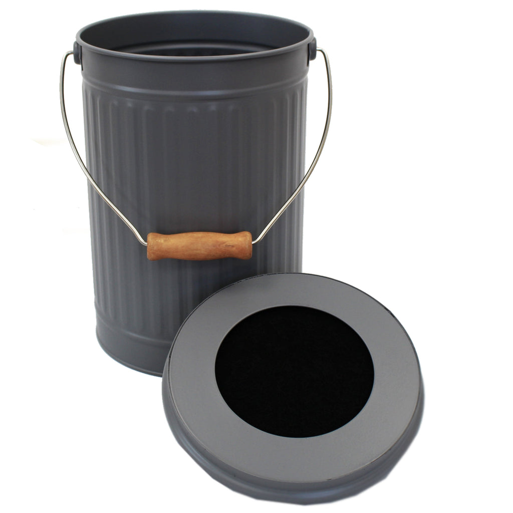 Large composting bin with handles and filtered lid