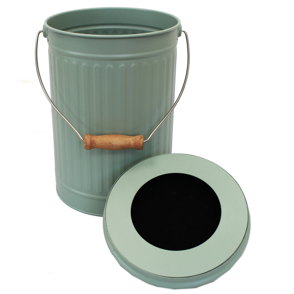 Large composting bin with handles and filtered lid