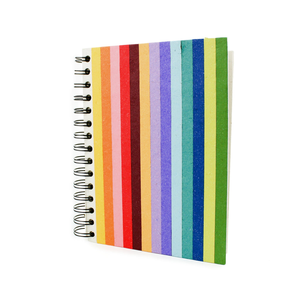 Spiral notebook with natural rainbow prints