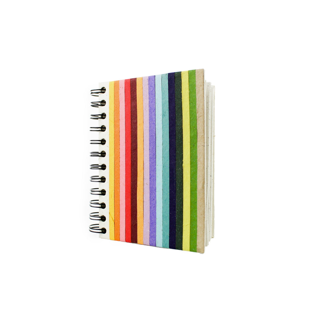 Small spiral notebook with natural rainbow prints