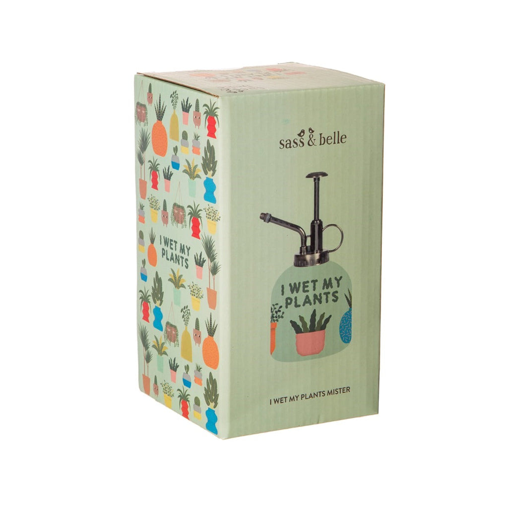 plant mister in box with pot plant design