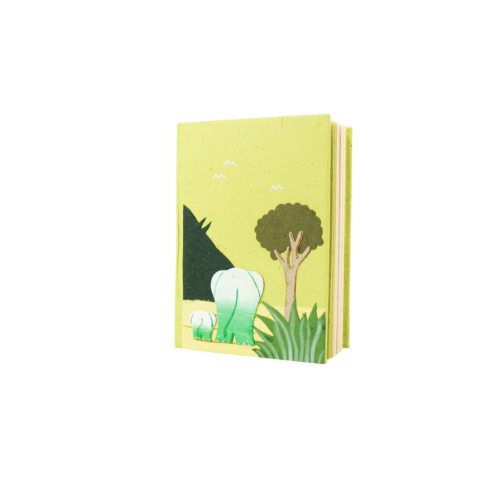 Small spiral notebook made from elephant dung