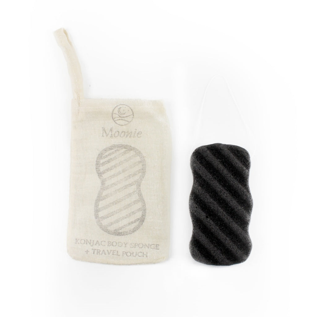 eco friendly konjac sponge with cotton travel bag