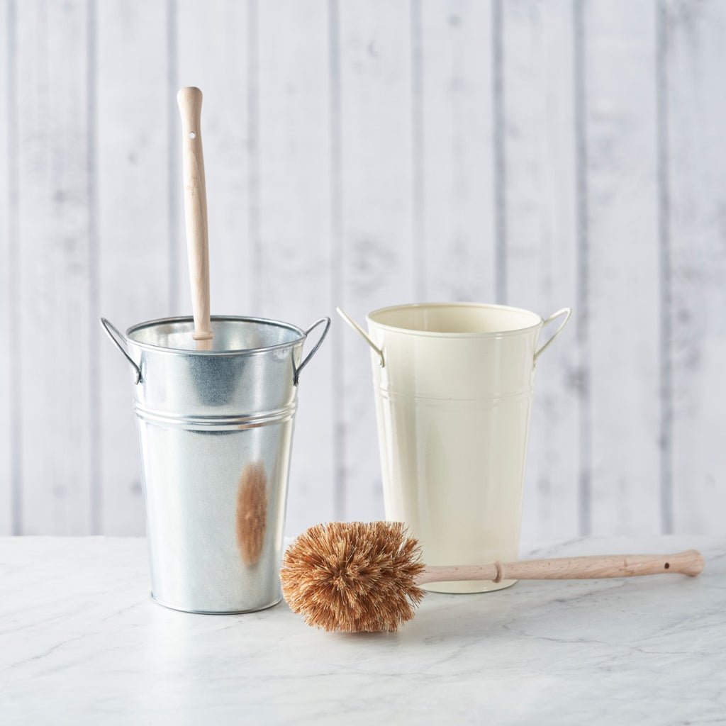 Plastic free toilet cleaner brush and bucket