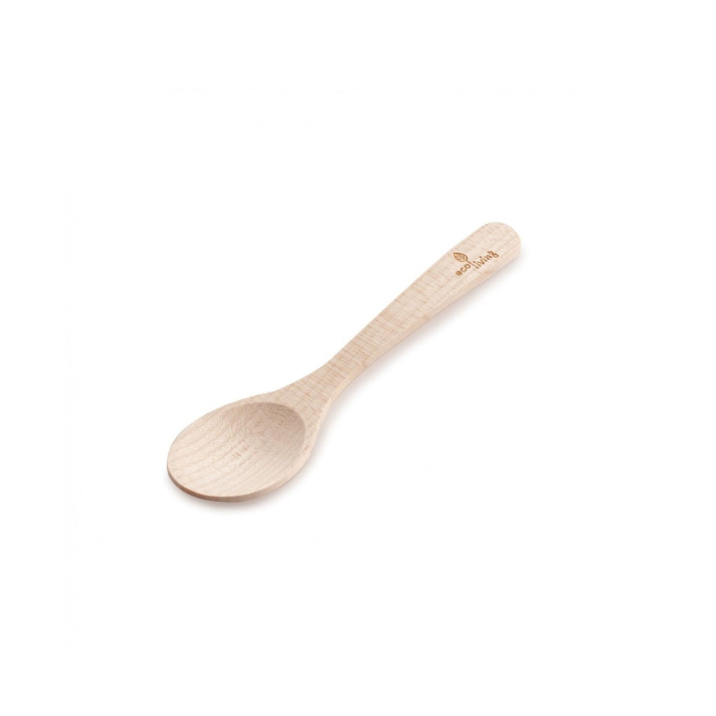 small reusable teaspoon made from maple wood