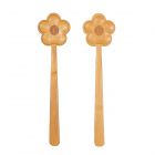 Flower shaped salad servers, made from sustainable bamboo.