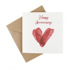 red love heart happy anniversary plantable card
