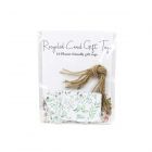 Pack of 10 rectangular folded gifts tags made from recycled card, featuring a green leaves print.