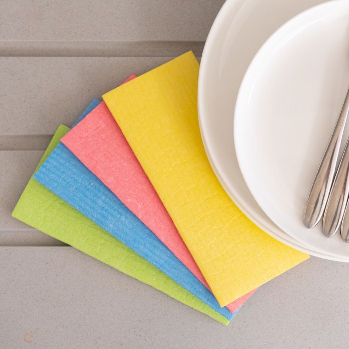 Compostable Sponge Cleaning Cloths: Rainbow 4 pack