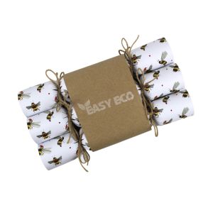 Easy Eco Recycled Paper Festive Bees Christmas Crackers - Set of 6